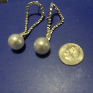 Fashion Rhinestones Pearl Earrings